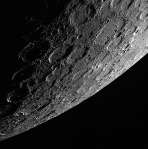 Mercury's dark surface. (Credit: NASA/Johns Hopkins University Applied Physics Laboratory/Carnegie Institution of Washington)