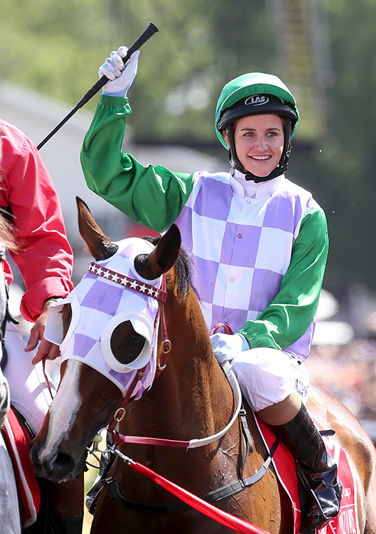 Prince of Penzance ridden by Michelle Payne returns to scale after winning race 7 the Melbourne Cup during the Melbourne Cup race day at Flemington Racecourse in Melbourne, Victoria November 3, 2015. Michelle Payne became the first female jockey to win the A$6.2 million (£2.9 million) Melbourne Cup on Tuesday as she rode rank outsider Prince of Penzance to victory in Australia's richest and most prestigious race. Credit: © Hamish Blair, Reuters/Landov