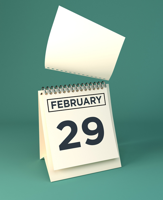 February 29 occurs once every four years, on leap years. Credit: © Shutterstock