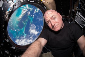 July 12, 2015- Scott Kelly, who returned to Earth this week,  is seen inside the Cupola, a special module which provides a 360-degree viewing of the Earth and the space station. 