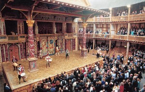 Britain's Queen Elizabeth and the Duke of Edinburgh, Patron of the Shakespeare Globe Trust, attend a special celebratory performance to mark the opening of the Globe Theatre in London Thursday June 12 1997. The Queen and Duke were seated in the 3rd box from the right in the centre row. Credit: AP Photo
