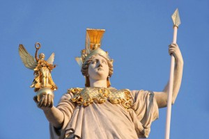 Statue of Pallas Athena in Parlamentsgebäude Vienna, Austria. Credit: © Thinkstock