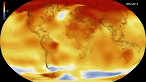 2016 global temperature . Credit: NASA