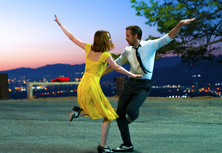 Emma Stone and Ryan Gosling starred in the musical La La Land (2016). Stone won the 2016 Oscar as best actress for her performance in the film as an aspiring actress. Credit: © Summit Entertainment 