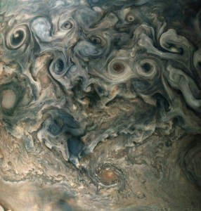 An image of the North polar region of Jupiter. Credit: MSSS/SwRI/JPL-Caltech/NASA