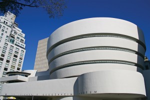 The Guggenheim Museum in New York City displays works of art in an unusual circular building designed by Frank Lloyd Wright. Solomon R. Guggenheim founded the museum in 1937 to promote modern art and education in art. Credit: © Shutterstock