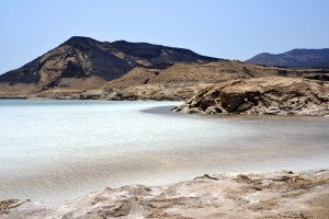 Lake Assal lies in Djibouti, a country in northeastern Africa. The salt lake lies 509 feet (155 meters) below sea level, making it the lowest point on the African continent. Credit: © Thinkstock 