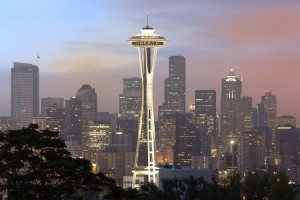 The Space Needle in Seattle is one of the most recognizable buildings in the United States. The 605-foot (184-meter) tower has a top that resembles a flying saucer. The Space Needle served as the centerpiece for a 1962 world's fair called Century 21. Credit: © Shutterstock