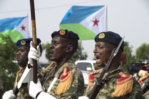 Members of the Djiboutian Armed Forces shout cadences while marching during the Djibouti Independence Day parade June 27, 2016, at Djibouti. Today marked the 39th year since Djibouti declared its independence. Credit: Staff Sgt. Eric Summers Jr., U.S. Air Force