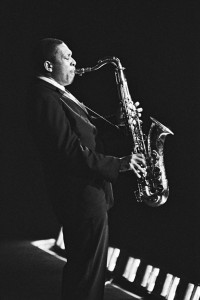 FRANCE - CIRCA 1963:  John Coltrane in Paris, France in 1963 - John Coltrane, Jazzman, Olympia. Credit: © Herve Gloaguen, Gamma-Rapho/Getty Images