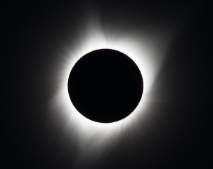 A total solar eclipse is seen on Monday, August 21, 2017 above Madras, Oregon. A total solar eclipse swept across a narrow portion of the contiguous United States from Lincoln Beach, Oregon to Charleston, South Carolina. A partial solar eclipse was visible across the entire North American continent along with parts of South America, Africa, and Europe. Credit: Aubrey Gemignani, NASA