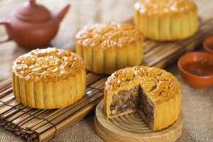 Special pastries called moon cakes are traditionally served during the Mid-Autumn Festival in Asian countries. Credit: © Shutterstock