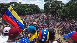 Millions of Venezuelans marching on 20 May 2017 during the We Are Millions march. government of President Nicolás Maduro Credit: Voice of America