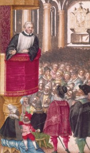 Martin Luther, a German theologian, was a leader of the Reformation, a Christian reform movement of the 1500's that led to the birth of Protestantism. This painting shows Luther preaching to a crowd.  Credit: British Library, London (HIP/Art Resource)