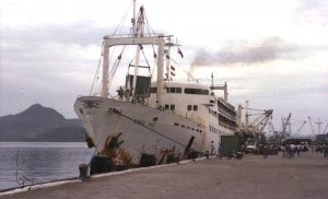 Built in 1963 MV Dona Paz passenger ferry sank on 20 December 1987 when collided with MT Vector, in the worst Philippines inter-island shipping accident thru considerable loss of life. Taken on Kodachrome on 25 June 1984. Credit: Lindsaybridge (licensed under CC BY 2.0) 