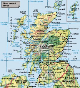 Click to view larger image Scotland cities. Credit: WORLD BOOK map