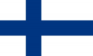 The flag of Finland is white with a large blue cross. The color blue represents Finland's lakes. White represents the snow that covers Finland during the winter. The flag design dates to the 1800's. Credit: © T. Lesia, Shutterstock