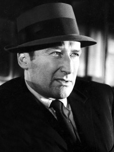 Writer Mickey Spillane appears in character from the film "The Girl Hunters" (1963). Credit: Colorama Features
