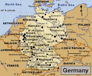 Click to view larger image Germany.  Credit: WORLD BOOK map