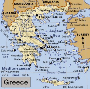 Click to view larger image Greece. Credit: WORLD BOOK map