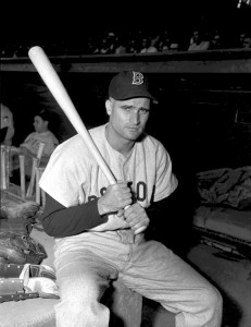 Second baseman Bobby Doerr #1 of the Boston Red Sox poses for a portrait before a 1951 game against the New York Yankees at Yankee Stadium in the Bronx, New York. Doerr played his entire career from 1937-51 with the Sox. Credit: © Kidwiler Collection/Diamond Images/Getty Images