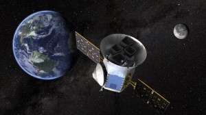 NASA's Transiting Exoplanet Survey Satellite (TESS), shown here in a conceptual illustration, will identify exoplanets orbiting the brightest stars just outside our solar system. TESS will search for exoplanets orbiting stars within hundreds of light-years of our solar system. Looking at these close, bright stars will allow large ground-based telescopes and the James Webb Space Telescope to do follow-up observations on the exoplanets TESS finds to characterize their atmospheres. Credit: NASA Goddard Space Flight Center