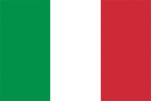 The flag of Italy has three wide vertical stripes. The stripe nearest the hoist (flagpole side) is green. The middle stripe is white. The outer stripe is red. Italians first used green, white, and red on flags in the 1790’s. They adopted the current form of their flag in 1946. Credit: © T. Lesia, Shutterstock