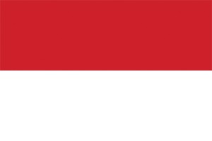 The flag of Indonesia features two horizontal stripes of equal size. The top stripe is red, representing courage. The bottom stripe is white, for honesty and purity. The flag was inspired by the banner of the Majapahit empire. At its height in the 1300's, the empire claimed most of the islands of present-day Indonesia. Credit: © T. Lesia, Shutterstock 