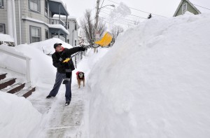 A snowstorm in the Boston area left two feet of snow. Credit: AP Photo