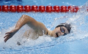 U.S. swimmer Katie Ledecky competes in the women's 800-meter freestyle race during the 2012 Summer Olympics. Credit: © Jae C. Hong, AP Photo