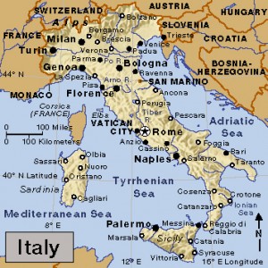 Click to view larger image Italy. Credit: WORLD BOOK map