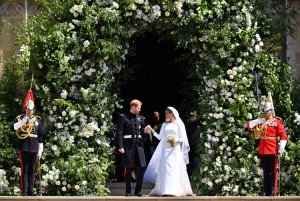 Prince Harry and Meghan Markle leave St George's Chapel through the west door after their wedding in St George's Chapel at Windsor Castle on May 19, 2018 in Windsor, England. Credit: © Ben Birchall, WPA Pool/Getty Images