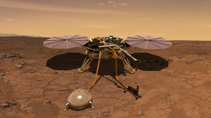 An artist's rendition of the InSight lander operating on the surface of Mars. InSight, short for Interior Exploration using Seismic Investigations, Geodesy and Heat Transport, is a lander designed to give Mars its first thorough check up since it formed 4.5 billion years ago. It is scheduled to launch from Vandenberg Air Force Base on the California coast between May 5 through June 8, 2018, and land on Mars six months later, on Nov. 26, 2018. InSight complements missions orbiting Mars and roving around on the planet's surface. The lander's science instruments look for tectonic activity and meteorite impacts on Mars, study how much heat is still flowing through the planet, and track the planet's wobble as it orbits the sun. This helps answer key questions about how the rocky planets of the solar system formed. So while InSight is a Mars mission, it's also more than a Mars mission. Surface operations begin a minute after landing at Elysium Planitia. The lander's prime mission is one Mars year (approximately two Earth years).  Credit: NASA/JPL-Caltech
