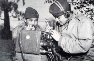 Code talkers were American Indians who used their languages to help the United States military communicate in secret. This black-and-white photograph shows two Navajo code talkers operating a radio during World War II (1939-1945). The Navajo language was unknown to the Germans and Japanese and proved impossible for them to decipher. Credit: NARA