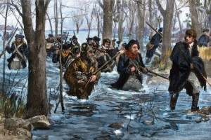 Colonel George Rogers Clark led a force of colonists from the western frontier across flooded countryside to recapture Fort Sackville at Vincennes in early 1779. Clark’s successful campaign in the Illinois country disrupted the flow of British supplies to allied western Indian tribes and helped to prevent Native American war leaders from coordinating attacks along the frontier. Credit: © North Wind Picture Archives 