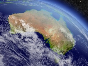 Australia with surrounding region as seen from Earth's orbit in space.  Credit: © Harvepino/Shutterstock