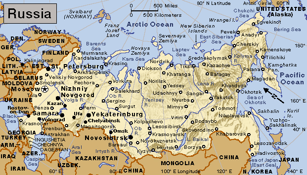 Click to view larger image Russia Credit: WORLD BOOK map
