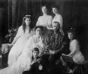 Nicholas II, the last czar of Russia, and his family posed for this photograph shortly before the Russian Revolution of 1917. The czar's family included, clockwise from lower left , his son, Grand Duke Alexis; his wife, Empress Alexandra; and his daughters, the Grand Duchesses Maria, Olga, Tatiana, and Anastasia. Credit: © Everett Historical/Shutterstock