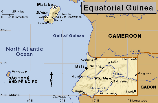 Click to view larger image Equatorial Guinea. Credit: WORLD BOOK map