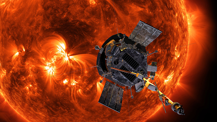 Illustration of NASA’s Parker Solar Probe approaching the Sun. Credit: NASA/Johns Hopkins APL/Steve Gribben