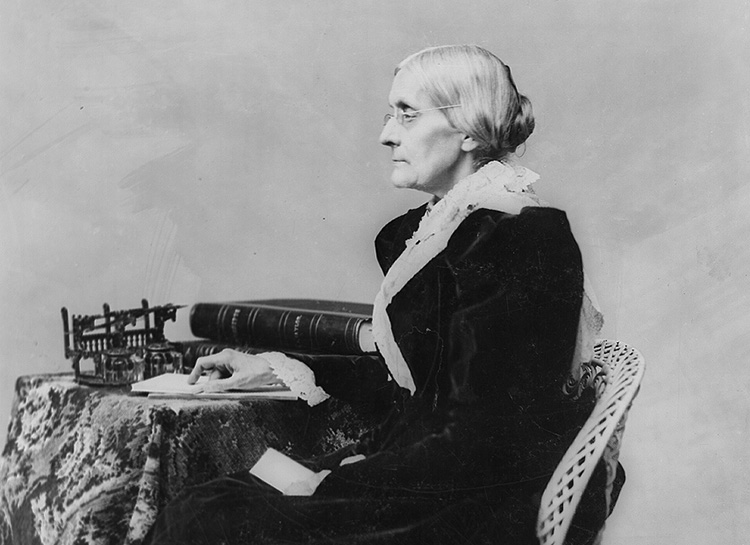 Susan B. Anthony was an American reformer and one of the first leaders of the campaign for women's rights. She helped organize the woman suffrage movement, which worked to get women the right to vote. She was also active in the movements to abolish slavery and to stop the use of alcoholic beverages. Credit: Library of Congress 