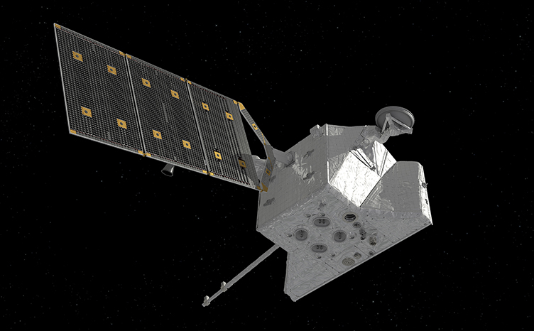 Artist's impression of the Mercury Planetary Orbiter after ejecting the Mercury Magnetospheric Orbiter and sunshield. The down-facing side of the spacecraft in this orientation – and the panel that will face Mercury – hosts most of the scientific instruments. Credit: ESA/ATG medialab 