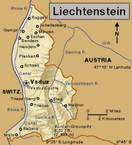 Click to view larger image Liechtenstein. Credit: WORLD BOOK map