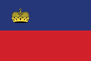 Liechtenstein's flag has two horizontal stripes, the upper one blue (for the sky), and the lower one red (for the glow of evening fires). A crown representing the prince appears in the upper-left corner. Credit: © Loveshop/Shutterstock