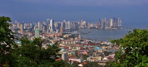 Panama City, Panama's capital and largest city, overlooks the Bay of Panama, part of the Pacific Ocean. Located at the end of the Panama Canal, the city is a center for world trade. Credit: © AFP/Getty Images 