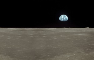 Earth seen from the moon in a photograph taken by astronauts of the Apollo 11 mission Credit: NASA