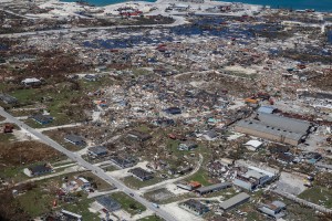 An aerial view of floods and damages from Hurricane Dorian on Freeport, Grand Bahama on September 5, 2019.  Credit: © Adam DelGiudice, AFP/Getty Images