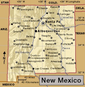 Click to view larger image New Mexico. Credit: WORLD BOOK map
