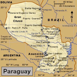 Paraguay credit: World Book map; map data (c) MapQuest.com, Inc.