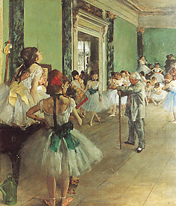 The Dancing Class by Edgar Degas credit: The Dance Class 1874 by Edgar Degas. Oil on canvas/The Granger Collection